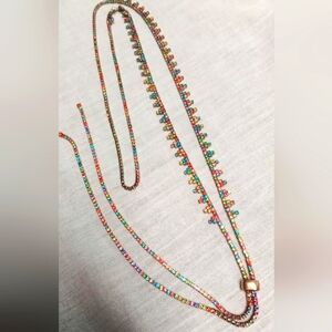Stunning multicolored jeweled 46" necklace